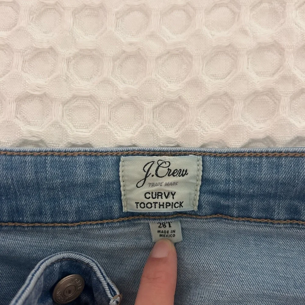 J. Crew Light Blue Distressed Skinny Jeans Size 28 Tall